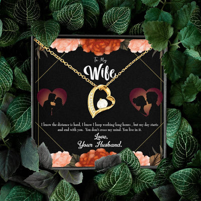 Gift For Wife Live In My Mind Forever Love NecklaceHeart Pendant Stainless Steel or 18k Gold - Forever Love Necklace Gift Idea For Woman