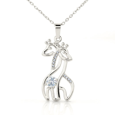 To My Wife I Count You Twice Giraffe Charm Necklace Message Card - Giraffe Necklace