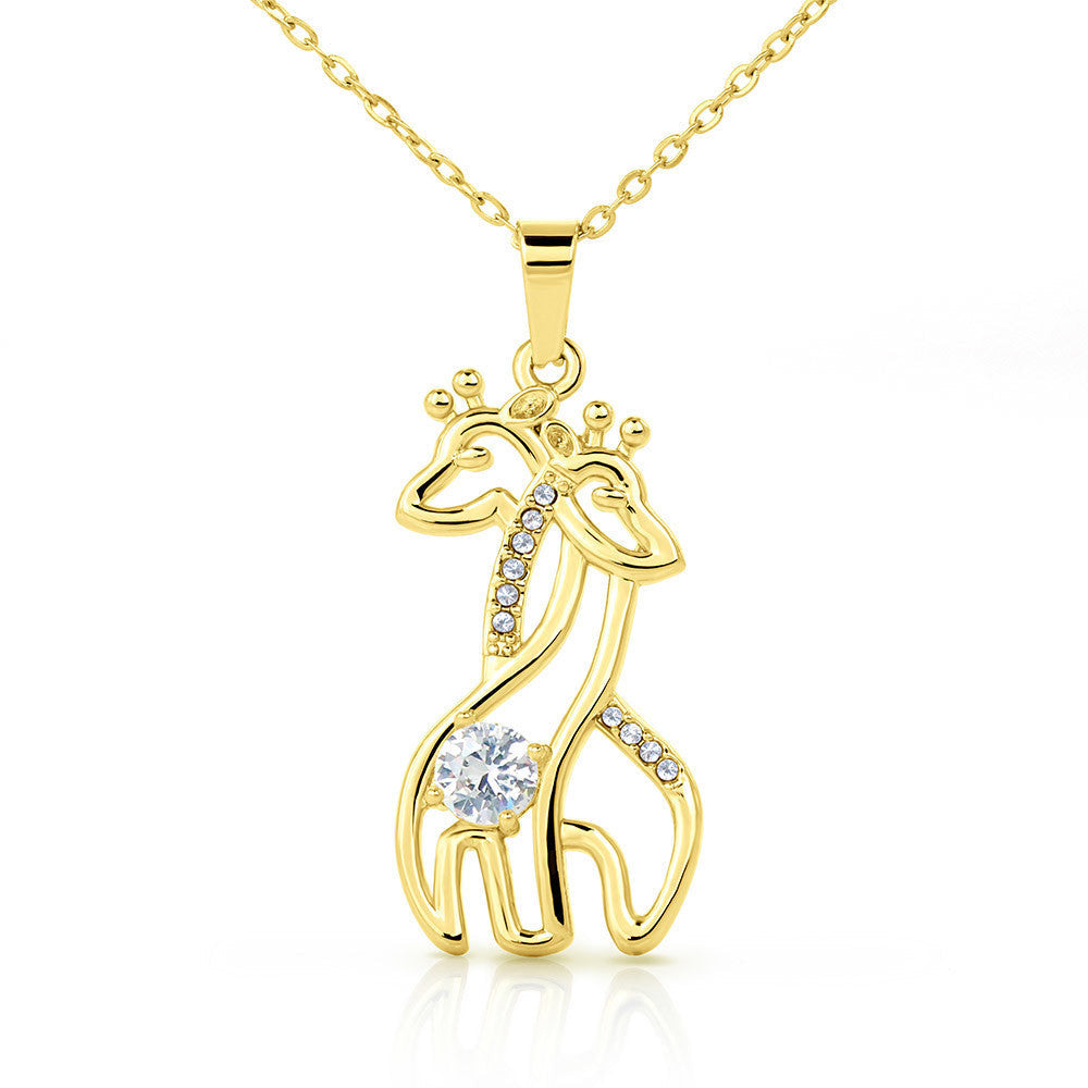 To My Wife I Count You Twice Giraffe Charm Necklace Message Card - Giraffe Necklace