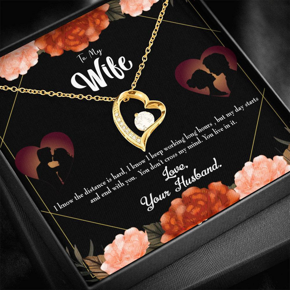 Gift For Wife Live In My Mind Forever Love NecklaceHeart Pendant Stainless Steel or 18k Gold - Forever Love Necklace Gift Idea For Woman