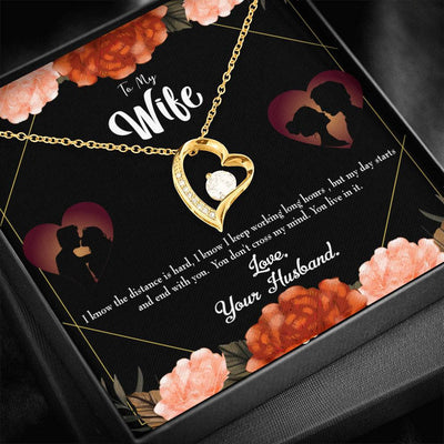 Gift For Wife Live In My Mind Forever Love NecklaceHeart Pendant Stainless Steel or 18k Gold - Forever Love Necklace Gift Idea For Woman