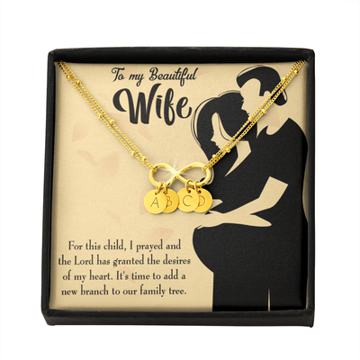 To My Wife New Branch To Family Infinity Bracelet With Initial Charms - Infinity Bracelet