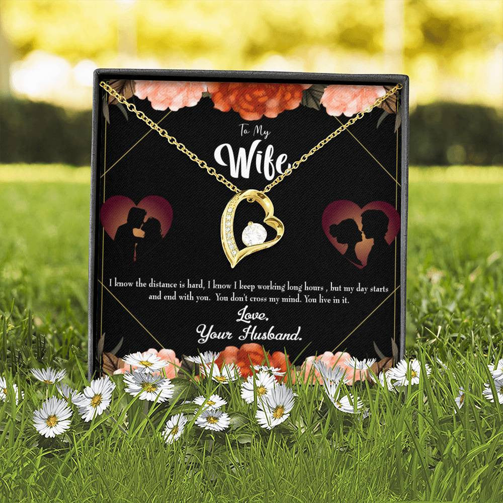 Gift For Wife Live In My Mind Forever Love NecklaceHeart Pendant Stainless Steel or 18k Gold - Forever Love Necklace Gift Idea For Woman