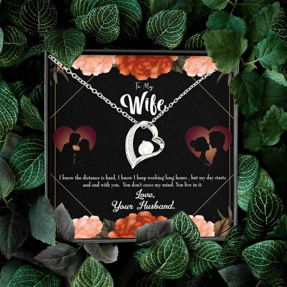 Gift For Wife Live In My Mind Forever Love NecklaceHeart Pendant Stainless Steel or 18k Gold - Forever Love Necklace Gift Idea For Woman