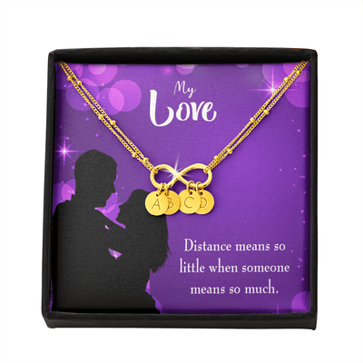 To My Wife Distance Means So Little Infinity Bracelet With Initial Charms - Infinity Bracelet