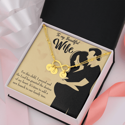 To My Wife New Branch To Family Infinity Bracelet With Initial Charms - Infinity Bracelet