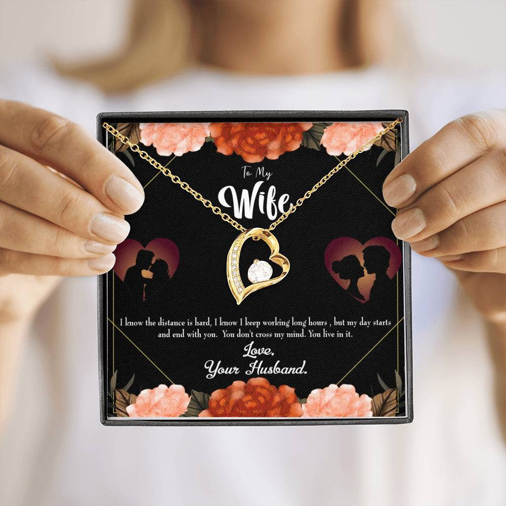 Gift For Wife Live In My Mind Forever Love NecklaceHeart Pendant Stainless Steel or 18k Gold - Forever Love Necklace Gift Idea For Woman