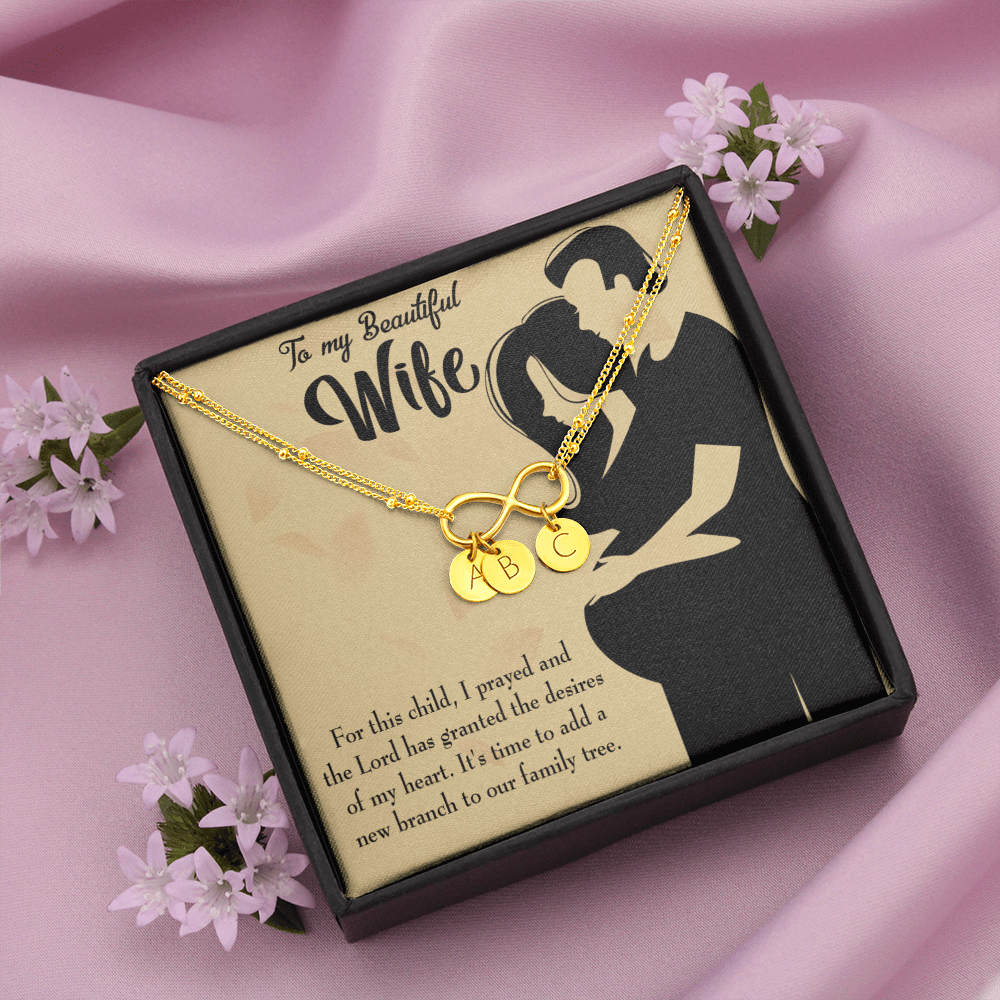 To My Wife New Branch To Family Infinity Bracelet With Initial Charms - Infinity Bracelet