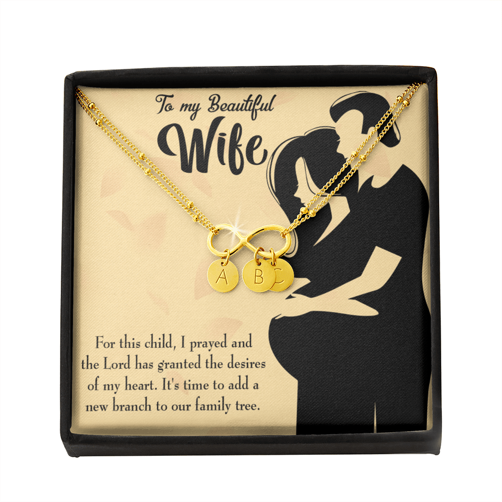 To My Wife New Branch To Family Infinity Bracelet With Initial Charms - Infinity Bracelet