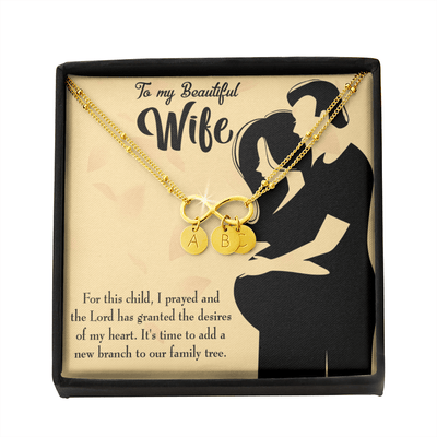 To My Wife New Branch To Family Infinity Bracelet With Initial Charms - Infinity Bracelet