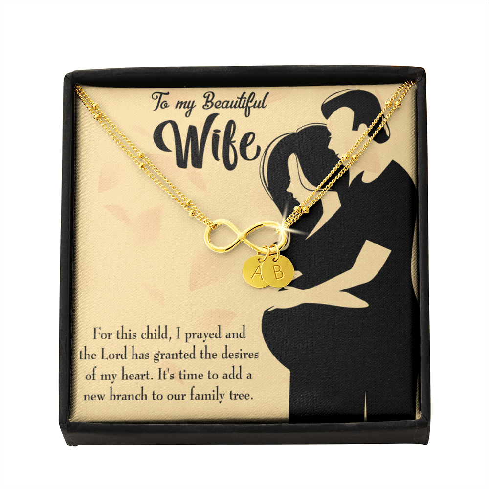 To My Wife New Branch To Family Infinity Bracelet With Initial Charms - Infinity Bracelet