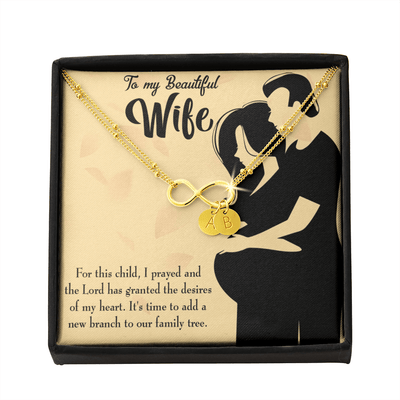 To My Wife New Branch To Family Infinity Bracelet With Initial Charms - Infinity Bracelet