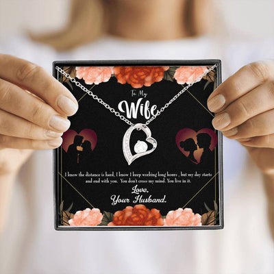 Gift For Wife Live In My Mind Forever Love NecklaceHeart Pendant Stainless Steel or 18k Gold - Forever Love Necklace Gift Idea For Woman