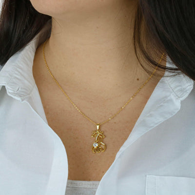 To My Wife I Count You Twice Giraffe Charm Necklace Message Card - Giraffe Necklace