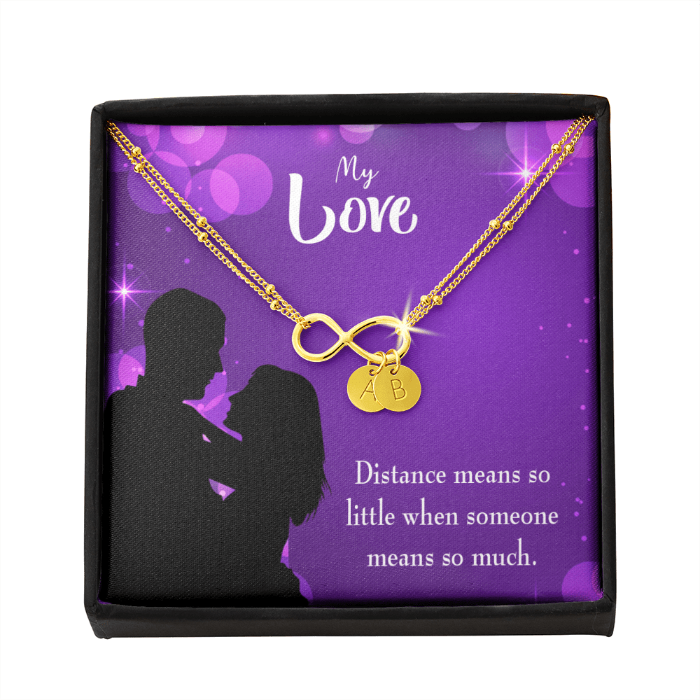 To My Wife Distance Means So Little Infinity Bracelet With Initial Charms - Infinity Bracelet