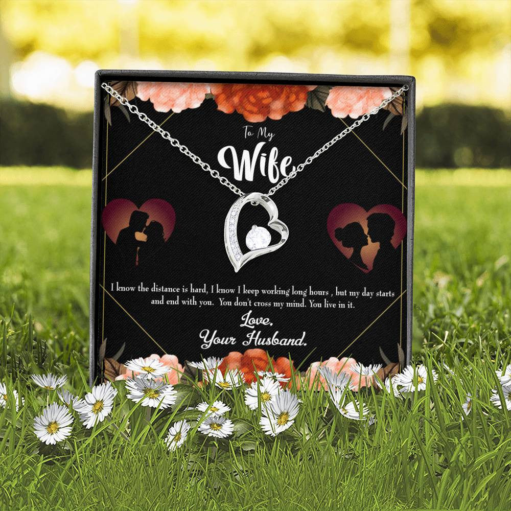 Gift For Wife Live In My Mind Forever Love NecklaceHeart Pendant Stainless Steel or 18k Gold - Forever Love Necklace Gift Idea For Woman