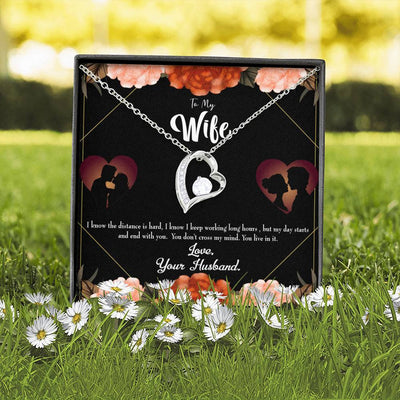 Gift For Wife Live In My Mind Forever Love NecklaceHeart Pendant Stainless Steel or 18k Gold - Forever Love Necklace Gift Idea For Woman
