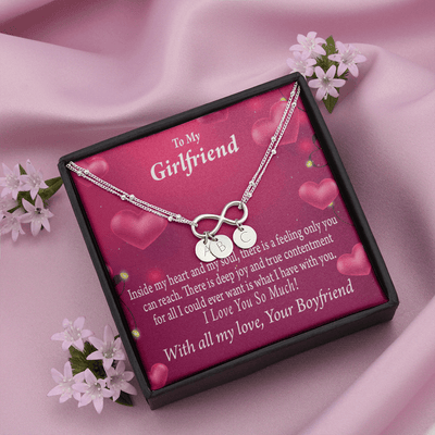 Girlfriend Deep Joy And True Contentment Infinity Bracelet With Initial Charms - Infinity Bracelet