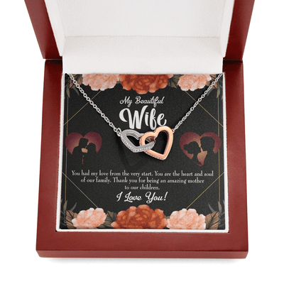 Wife Gift For Wife Birthday Heart And Soul Inseparable Love Pendant 18k Rose Gold Finish 16� - Interlocking Hearts Necklace