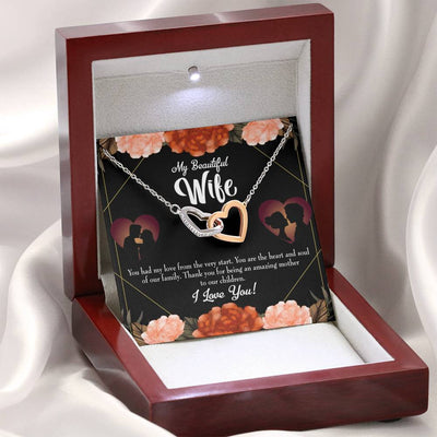 Wife Gift For Wife Birthday Heart And Soul Inseparable Love Pendant 18k Rose Gold Finish 16� - Interlocking Hearts Necklace