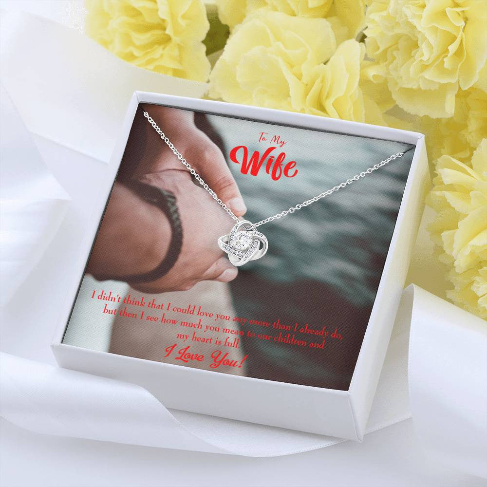 To My Wife Meaningful Wife Message Wife Infinity Knot Necklace Keepsake Message Card Stainless Steel Cz Pendant - Luxury Love Knot Necklace Meanful Gift Idea For Her/Him