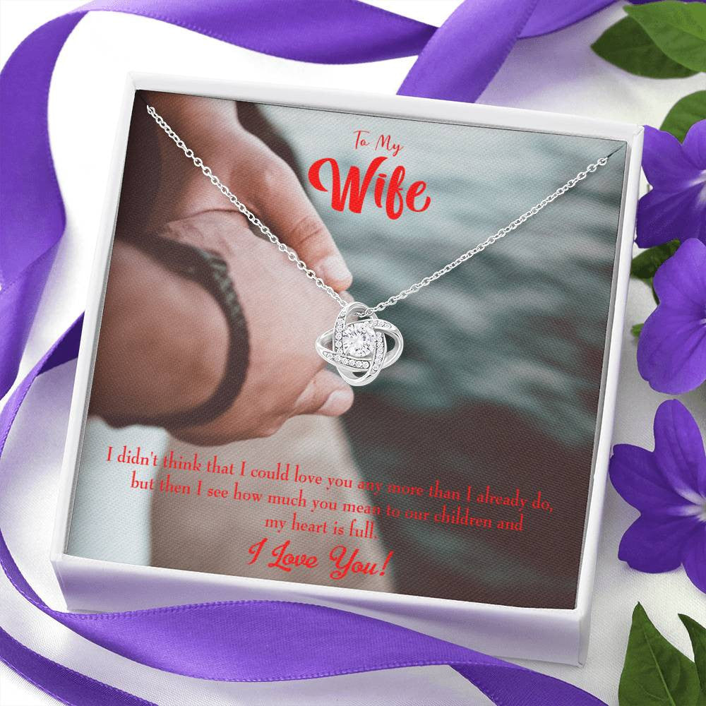 To My Wife Meaningful Wife Message Wife Infinity Knot Necklace Keepsake Message Card Stainless Steel Cz Pendant - Luxury Love Knot Necklace Meanful Gift Idea For Her/Him