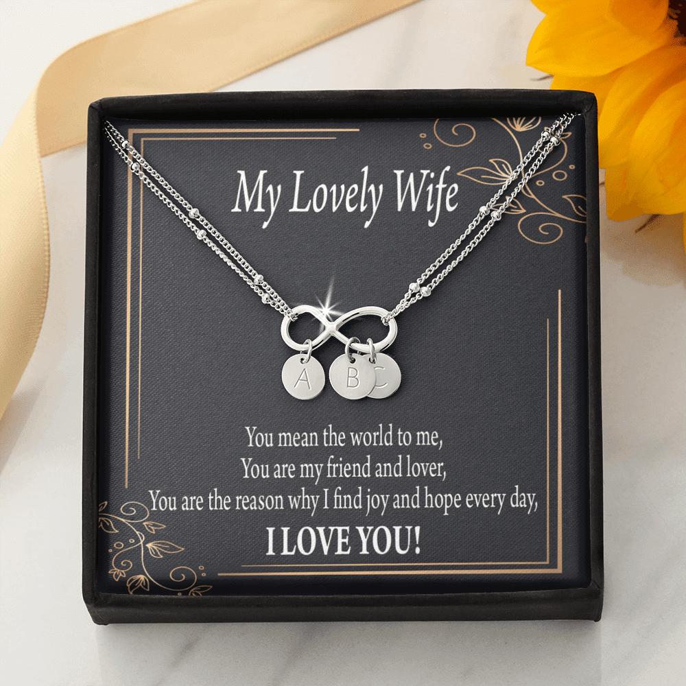 To My Wife You Are The Reason Infinity Bracelet With Initial Charms - Infinity Bracelet