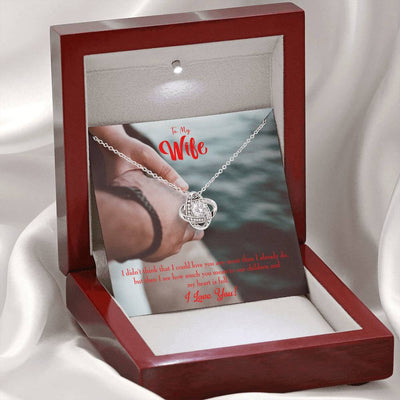 To My Wife Meaningful Wife Message Wife Infinity Knot Necklace Keepsake Message Card Stainless Steel Cz Pendant - Luxury Love Knot Necklace Meanful Gift Idea For Her/Him