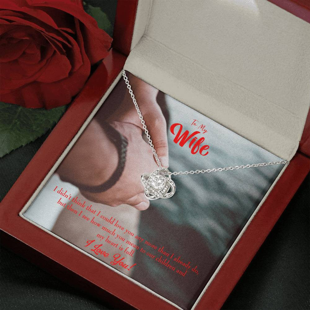 To My Wife Meaningful Wife Message Wife Infinity Knot Necklace Keepsake Message Card Stainless Steel Cz Pendant - Luxury Love Knot Necklace Meanful Gift Idea For Her/Him