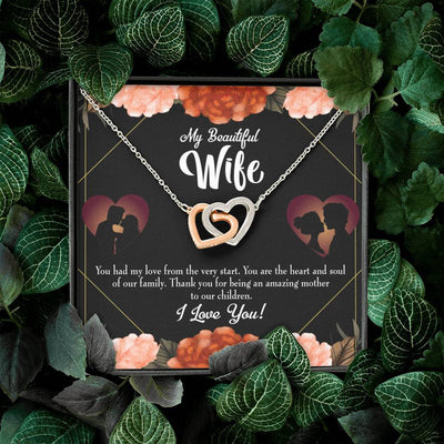 Wife Gift For Wife Birthday Heart And Soul Inseparable Love Pendant 18k Rose Gold Finish 16� - Interlocking Hearts Necklace