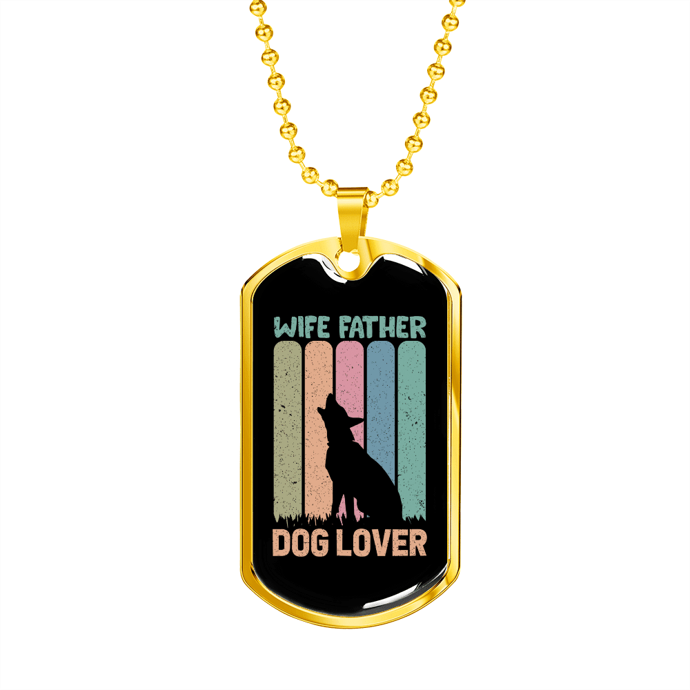 Wife Father Dog Lover Gift Stainless Steel or 18k Gold Dog Tag 24" Chain - Luxury Love Messages Dog Tag Gifts For Man, Woman