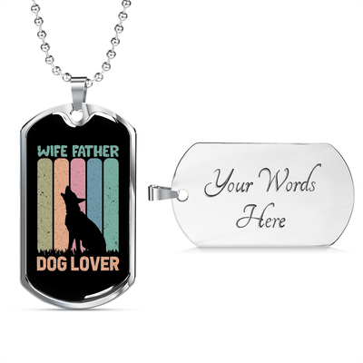 Wife Father Dog Lover Gift Stainless Steel or 18k Gold Dog Tag 24" Chain - Luxury Love Messages Dog Tag Gifts For Man, Woman
