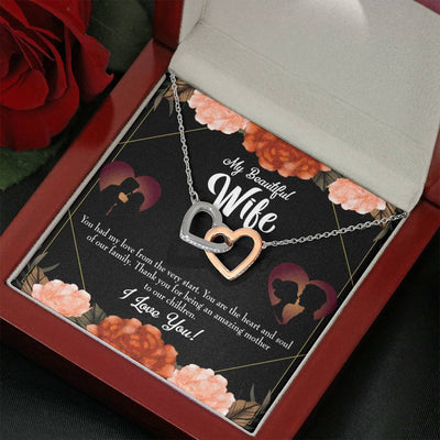 Wife Gift For Wife Birthday Heart And Soul Inseparable Love Pendant 18k Rose Gold Finish 16� - Interlocking Hearts Necklace