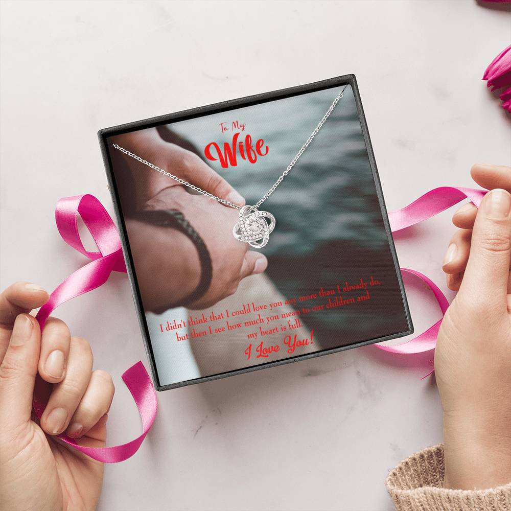 To My Wife Meaningful Wife Message Wife Infinity Knot Necklace Keepsake Message Card Stainless Steel Cz Pendant - Luxury Love Knot Necklace Meanful Gift Idea For Her/Him