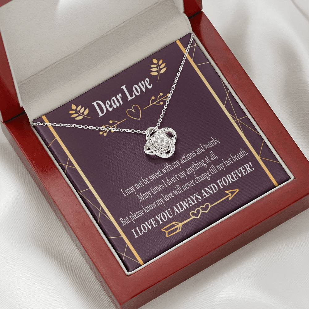 Apology To Wife Girlfriend My Love Love Knot Pendant Necklace Stainless Steel W Cz Stone - Luxury Love Knot Necklace Meanful Gift Idea For Her/Him