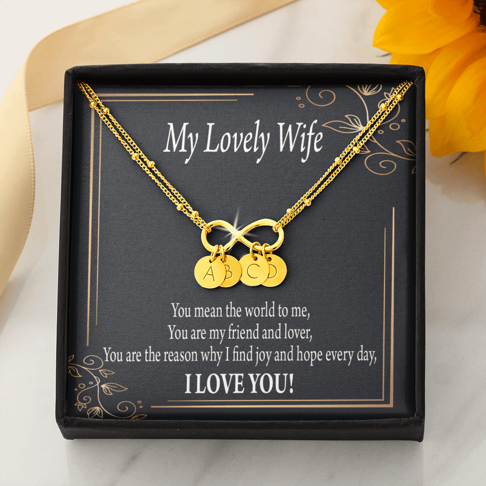 To My Wife You Are The Reason Infinity Bracelet With Initial Charms - Infinity Bracelet