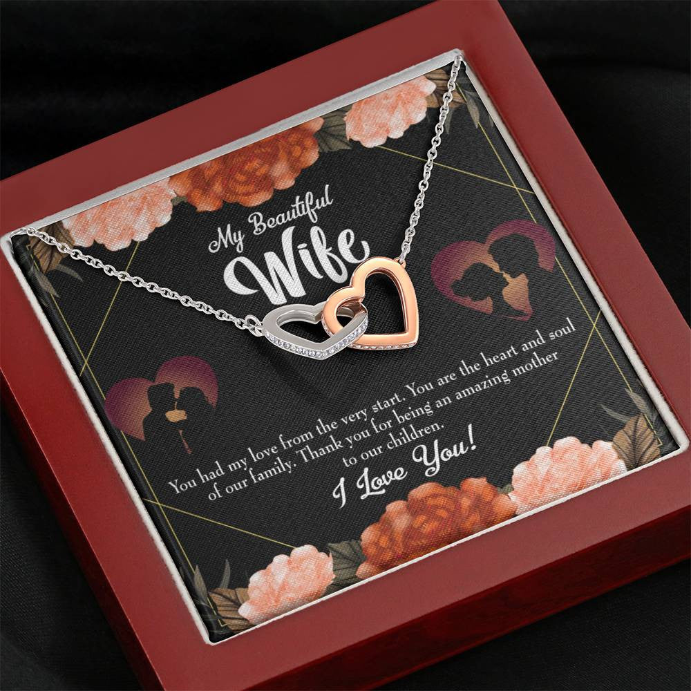 Wife Gift For Wife Birthday Heart And Soul Inseparable Love Pendant 18k Rose Gold Finish 16� - Interlocking Hearts Necklace