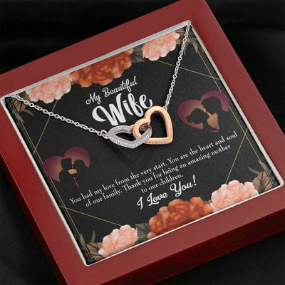 Wife Gift For Wife Birthday Heart And Soul Inseparable Love Pendant 18k Rose Gold Finish 16� - Interlocking Hearts Necklace