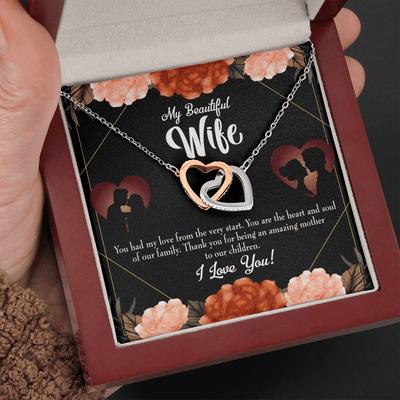 Wife Gift For Wife Birthday Heart And Soul Inseparable Love Pendant 18k Rose Gold Finish 16� - Interlocking Hearts Necklace
