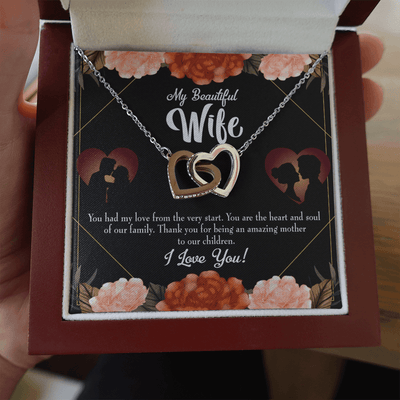 Wife Gift For Wife Birthday Heart And Soul Inseparable Love Pendant 18k Rose Gold Finish 16� - Interlocking Hearts Necklace