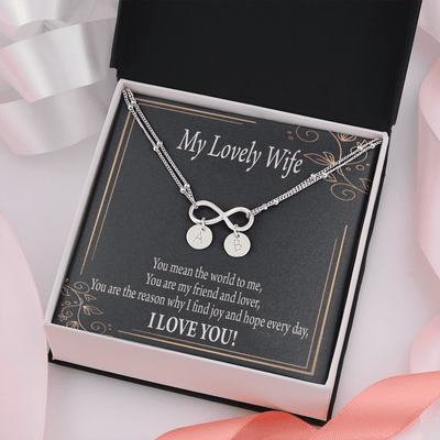To My Wife You Are The Reason Infinity Bracelet With Initial Charms - Infinity Bracelet