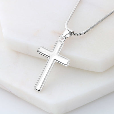 Christian Encouragement Card To My Wifenever Be A Prisoner Faith Cross Necklace Stainless Steel Pendant Religious Gift - Meanful Cross Messages Card Gift Idea