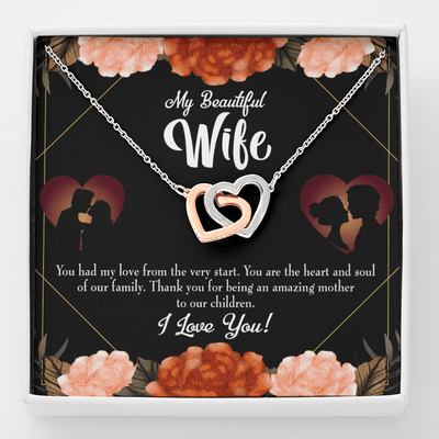 Wife Gift For Wife Birthday Heart And Soul Inseparable Love Pendant 18k Rose Gold Finish 16� - Interlocking Hearts Necklace