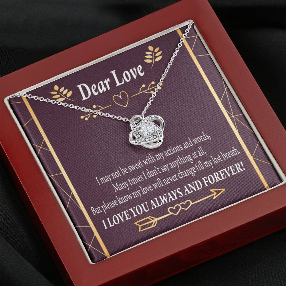 Apology To Wife Girlfriend My Love Love Knot Pendant Necklace Stainless Steel W Cz Stone - Luxury Love Knot Necklace Meanful Gift Idea For Her/Him