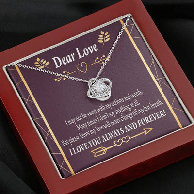 Apology To Wife Girlfriend My Love Love Knot Pendant Necklace Stainless Steel W Cz Stone - Luxury Love Knot Necklace Meanful Gift Idea For Her/Him