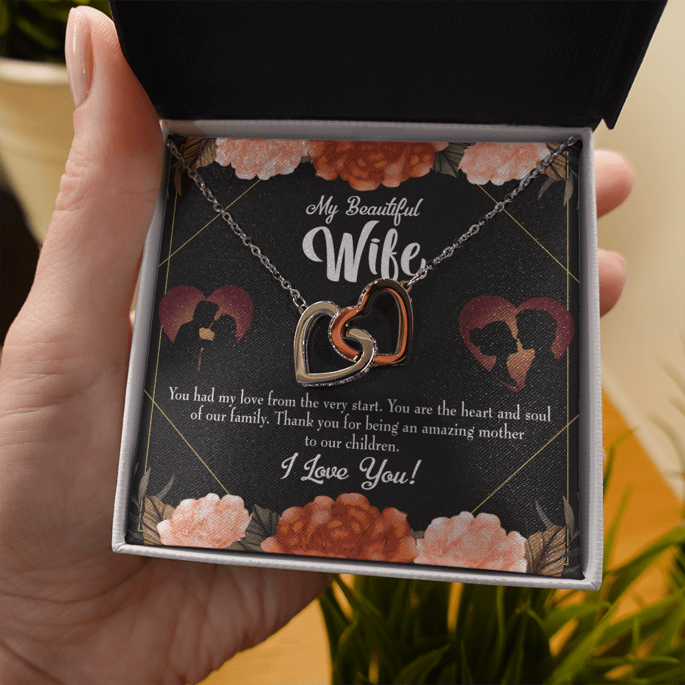 Wife Gift For Wife Birthday Heart And Soul Inseparable Love Pendant 18k Rose Gold Finish 16� - Interlocking Hearts Necklace