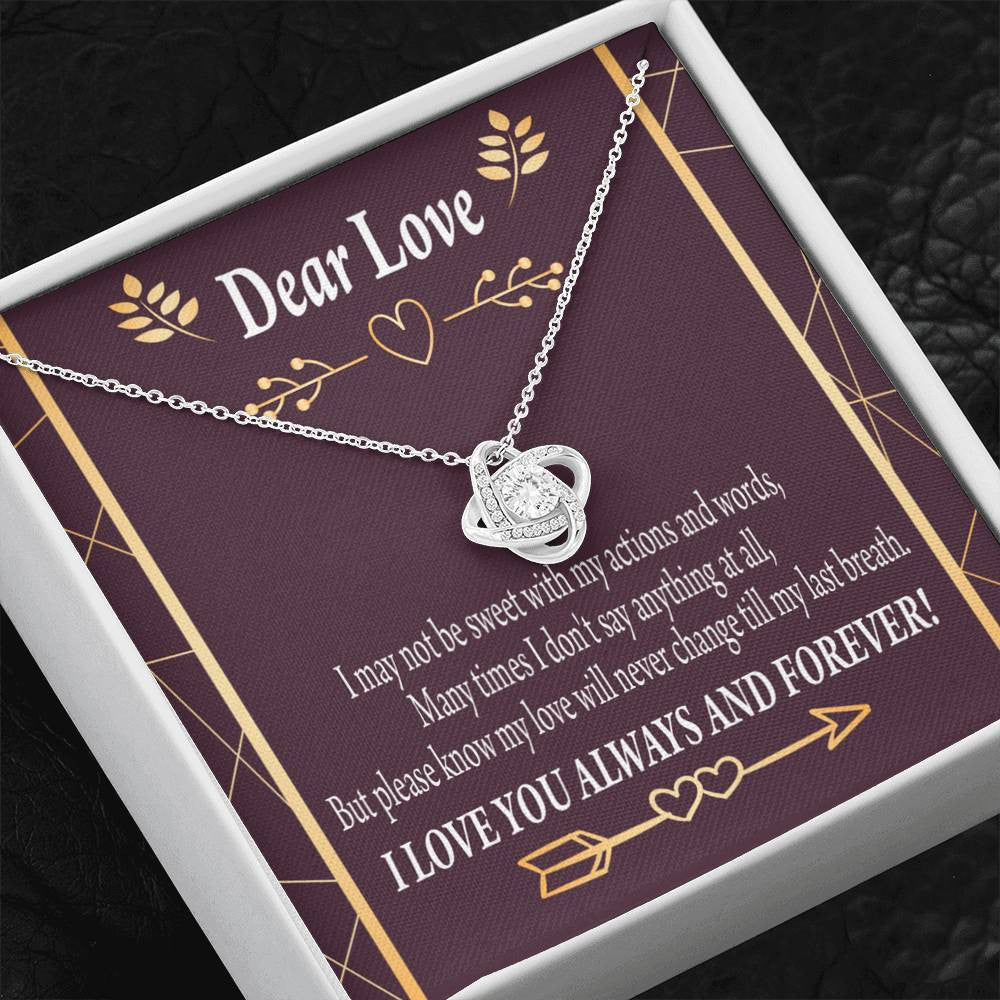 Apology To Wife Girlfriend My Love Love Knot Pendant Necklace Stainless Steel W Cz Stone - Luxury Love Knot Necklace Meanful Gift Idea For Her/Him