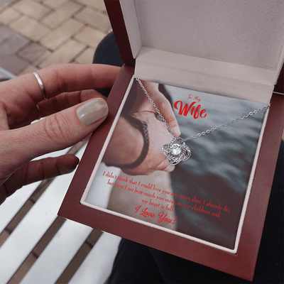 To My Wife Meaningful Wife Message Wife Infinity Knot Necklace Keepsake Message Card Stainless Steel Cz Pendant - Luxury Love Knot Necklace Meanful Gift Idea For Her/Him