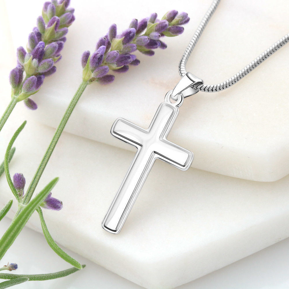Christian Encouragement Card To My Wifenever Be A Prisoner Faith Cross Necklace Stainless Steel Pendant Religious Gift - Meanful Cross Messages Card Gift Idea