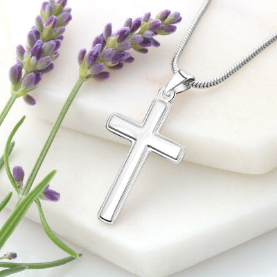 Christian Encouragement Card To My Wifenever Be A Prisoner Faith Cross Necklace Stainless Steel Pendant Religious Gift - Meanful Cross Messages Card Gift Idea